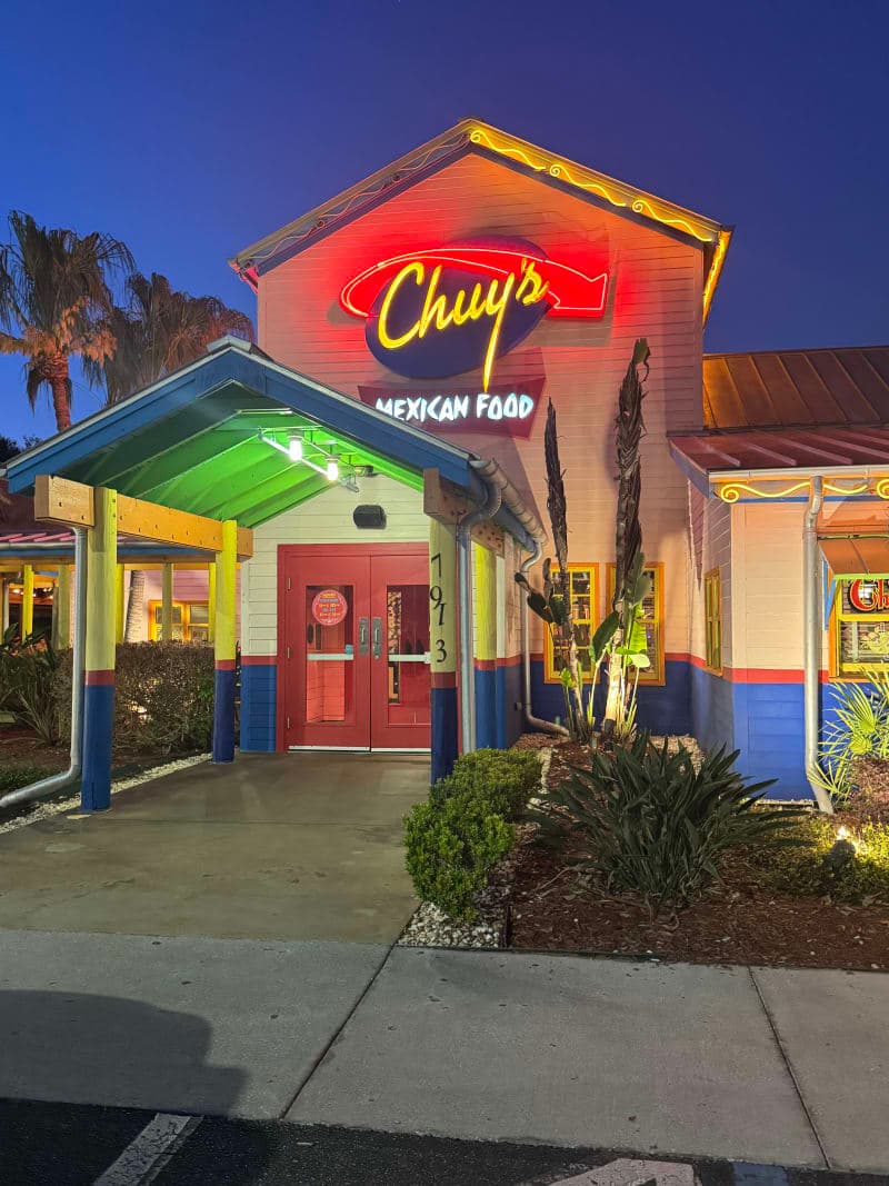 Colorful outside entrance to Chuy's in Kissimmee